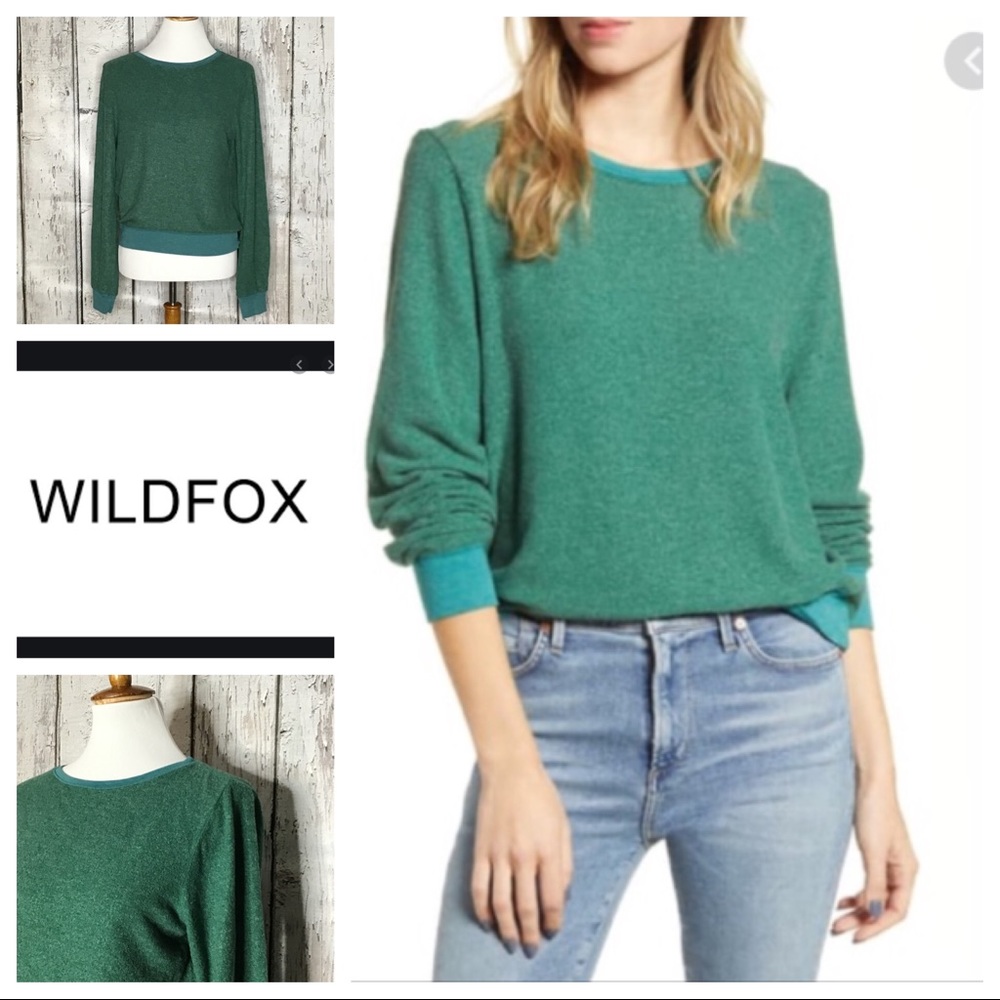 Wildfox baggy beach jumper pullover green XS